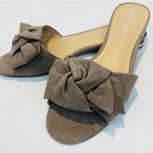 Lexi & Abbie Knotty Tan Slide Sandal Shoe Tan Leather Size 9